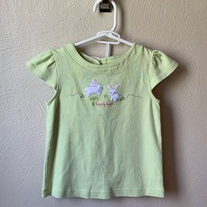 Vintage Gymboree Bunny rabbit “Hippity Hop” green top & WonderKinds shorts set